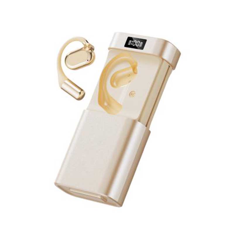 Comfortable rotatable Ear Hook Earbuds digital display power bank clip Earphone